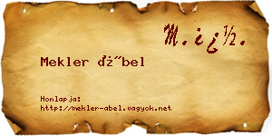 Mekler Ábel névjegykártya